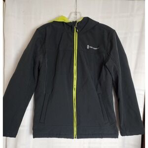 Kids Free Country Black/ Neon Yellow Lined Hooded Jacket Size 14‎ 16